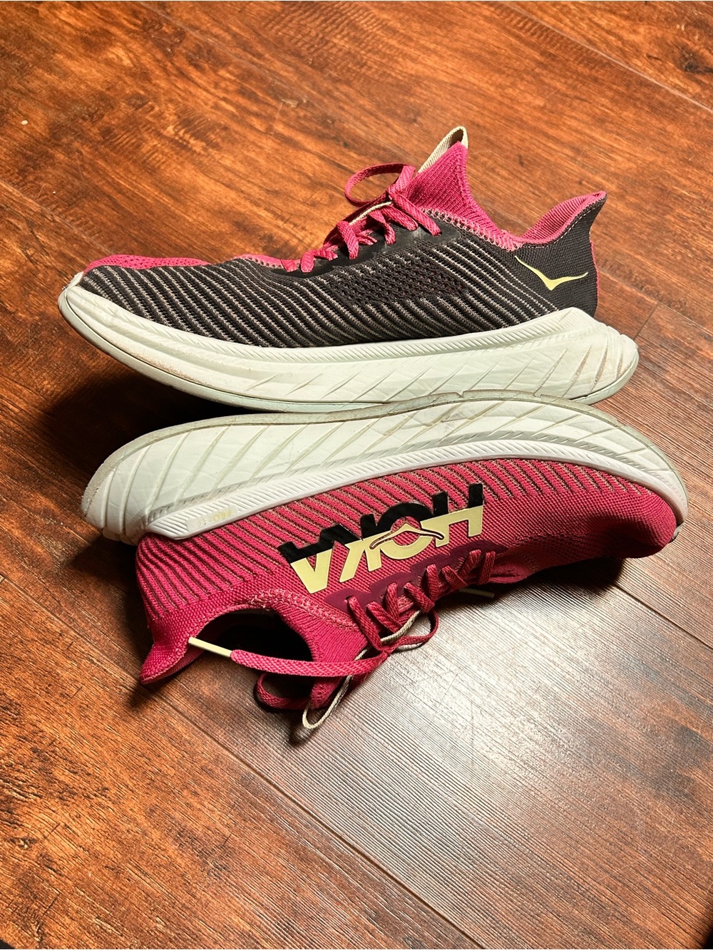 Hoka Womens Carbon X 3 one one Running Shoes Purple, Fuchsia, Black, Size 10 B - Picture 2 of 12